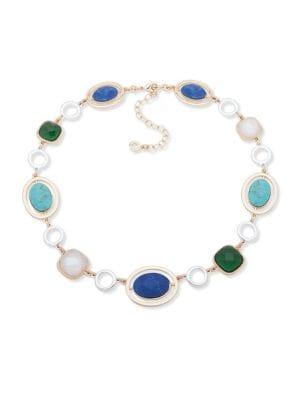 Anne Klein Two-tone & Crystal Collar Necklace