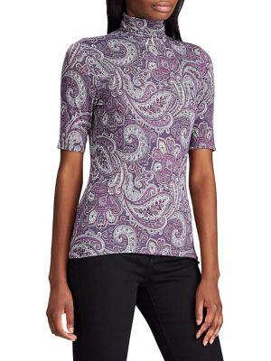 Lauren Ralph Lauren Petite Paisley-print Turtleneck Top