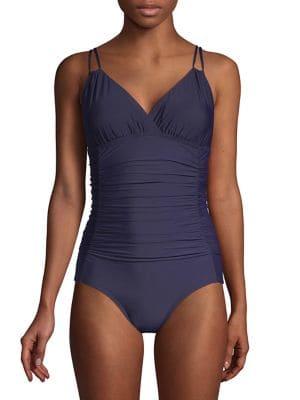 Calvin Klein Shirred One-piece Swimsuit