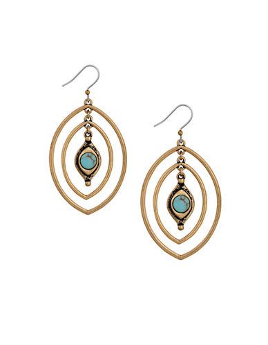 Lucky Brand Heritage Holiday Turquoise Double Drop Earrings