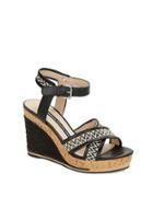 French Connection Lata Leather Platform Wedge Sandals
