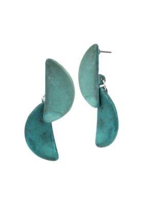 Robert Lee Morris Soho Geometric Half-moon Double Drop Earrings