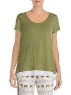 Ellen Tracy Split-back Contrast-hem Tee