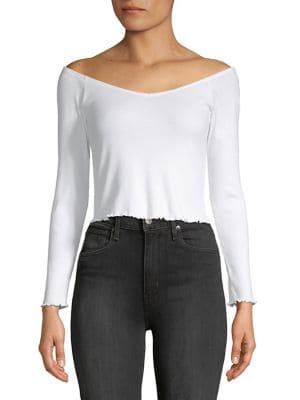 Miss Selfridge Ballet Lettuce Hem Cotton Top
