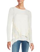 Design Lab Lord & Taylor Lace-trimmed Layered Top