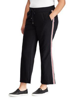 Lauren Ralph Lauren Plus Striped Mid-rise Sweatpants