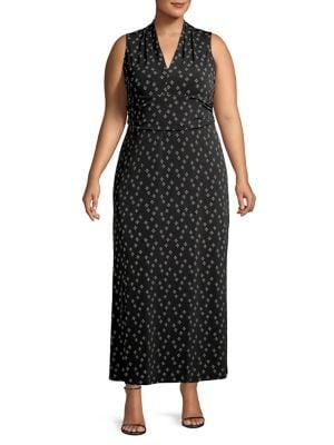 Vince Camuto Plus Playful Foulard Maxi Dress