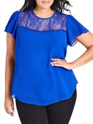 City Chic Plus Detailed Lace Top