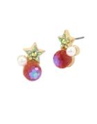 Betsey Johnson Celestial Crystal Star And Cluster Stud Earrings