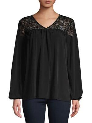 Michael Michael Kors Laced Shirred Yoke Top