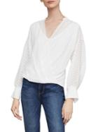 Bcbgmaxazria Striped Faux Wrap Blouse