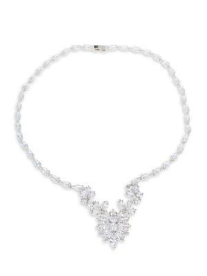 Cz By Kenneth Jay Lane Crystal Pear Cluster Collar Necklace