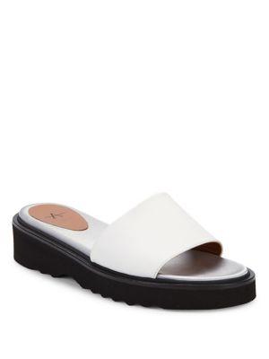 Aquatalia Willah Leather Platform Slides