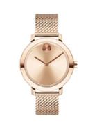 Movado Bold Rose Goldtone Stainless Steel Mesh Bracelet Watch