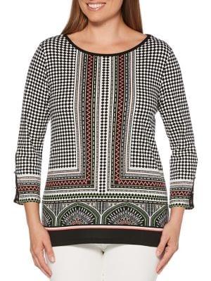 Rafaella Geometric Cotton Top