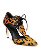 B Brian Atwood Oriana Point Toe Dyed Calf Hair Pumps