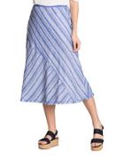Nic + Zoe Linen-blend Striped Skirt
