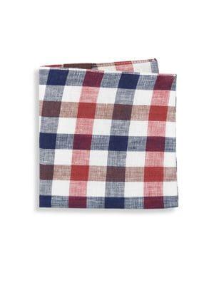 Black Brown Check Cotton Pocket Square