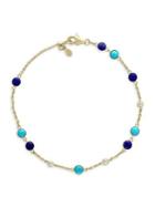 Effy 14k Yellow Gold, Diamond, Turquoise And Lapis Lazuli Bracelet