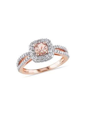 Sonatina 14k Rose Gold, Morganite & Diamond Engagement Ring