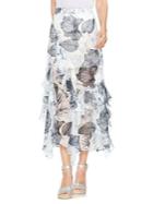 Vince Camuto Amalfi Breeze Floral High-rise Tiered Skirt