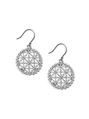 Lucky Brand Global Tribes Titanium & Silvertone Openwork Drop Earrings