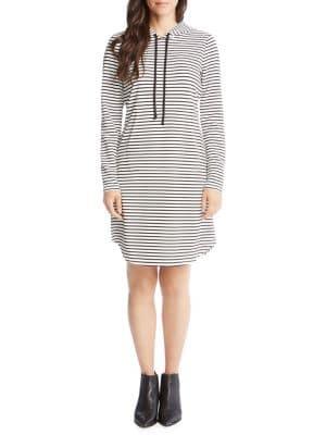 Karen Kane Striped Hooded Shift Dress