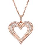 Lord & Taylor 0.5 Tcw Diamond, 14k Rose Gold Pendant And Chain