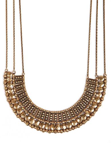 Lucky Brand Goldtone Textured Bead Collar Necklace