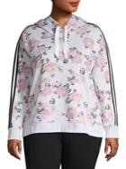 Calvin Klein Performance Plus Side Stripe Floral Drawstring Hoodie