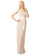 Adrianna Papell Lace Cap Sleeve Gown