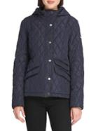 Donna Karan Quilted Hooded Slim-fit Jacket