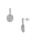 Morris & David 14k White Gold & Diamond Pave Circle Drop Earrings - 1.25 Tcw