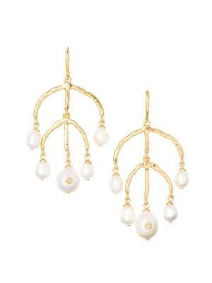 Sole Society Mobile Chandelier 9-12mm Freshwater Pearl Drop Earrings