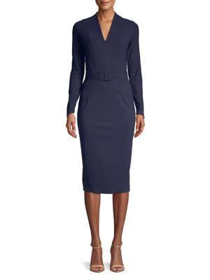 Chiara Boni La Petite Robe Belted Midi Sheath Dress