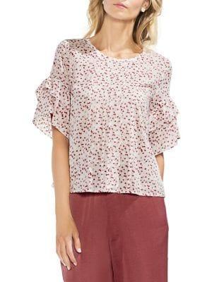 Vince Camuto Petite Petite Zen Bloom Ruffle Sleeve Blouse