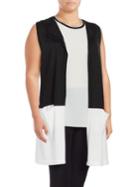 Vince Camuto Plus Colorblocked Sleeveless Duster Vest