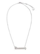 Vince Camuto Silvertone And Cubic Zirconia Bar Pendant Necklace
