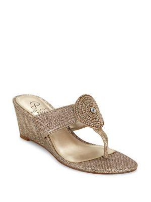 Adrianna Papell Casey Embellished Wedge Sandals
