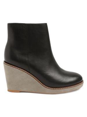 Kensie Hatley Leather Wedge Booties