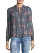 Lucky Brand Floral Ruched Top
