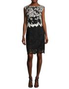 Kay Unger Lace Cap Sleeves Cocktail Dress