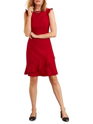 Brooks Brothers Red Fleece Ruffled A-line Dress