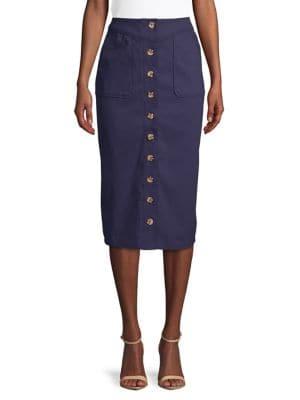 Finders Honeydew Transient Stretch-cotton Midi Skirt