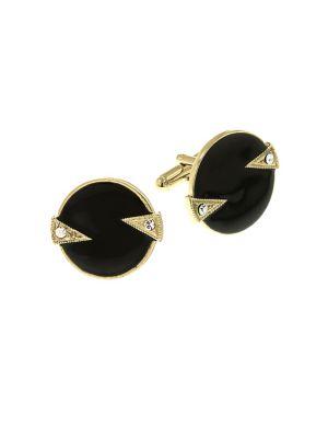 Lord Taylor Crystal-embellished Round Cufflinks