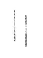 Etienne Aigner Rhodium-plated Textured Linear Link Earrings