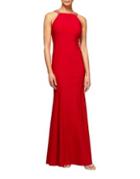 Alex Evenings Halter Fit-and-flare Gown