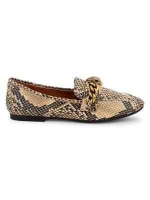 Kurt Geiger London Chelsea Snake-print Leather Flats