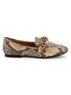 Kurt Geiger London Chelsea Snake-print Leather Flats
