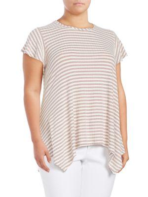 B Collection By Bobeau Striped Roundneck Top